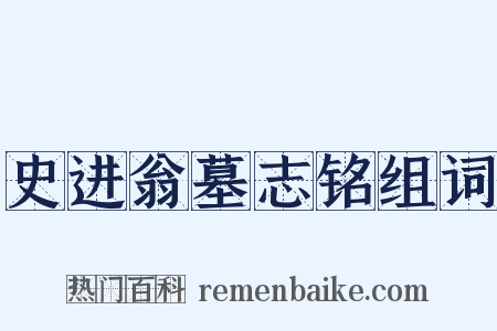 史进翁墓志铭组词是什么意思的图片